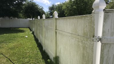 Residential fence pressure washing 